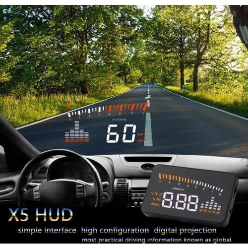 HUD Display Car Head up Display OBD2 EUOBD HUD Auto Speed Water Temperatur Voltage Fuel consumption Alarm Projetor Display