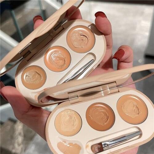 Professional 3 Colors Makeup Concealer Palette Full Coverage Face Corrector Foundation Maquillage Contour Palette Face Primer