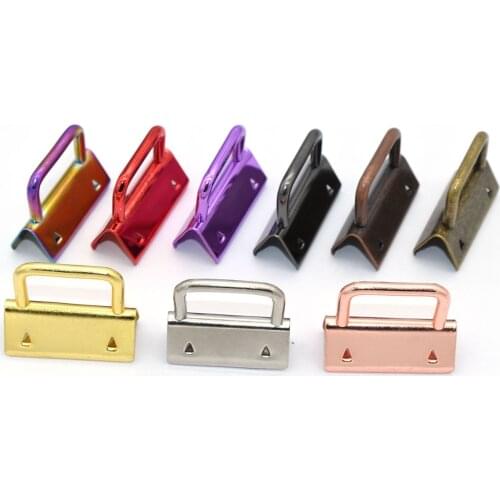 Rainbow Key Fob Hardware Sets handbag 30mm Multi Color key fob metal keychain hardware for webbing lanyard key ring handmade
