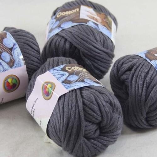 Sale 4 Ball x 50g Super Soft Pure Cotton Chunky Shawl Hand Knitting Womens Yarn Charcoal Grey 422-32-4