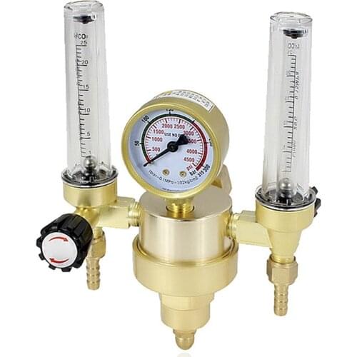 OBC-328 Argon Regulator Gas Pressure Reducing Valve Double Tube Flowmeter Welding Gas Regulator Argon Pressure Reducer 0-25LPM