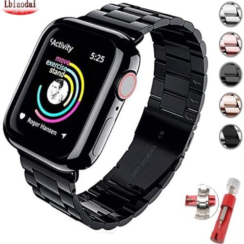 Strap for Apple Watch band 44MM 40mm iWatch 42mm 38mm Stainless Steel watchband Accessories Bracelet applewatch serie 5 4 3 SE 6