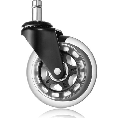 5PCS Office Chair Caster Wheels 3 Inch Swivel Rubber Caster Wheels Replacement Soft Safe Rollers Furniture Hardware
