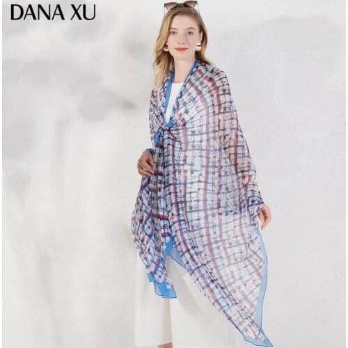 2020 Silk Long Scarf Luxury Brand Women New Design Beach Blanket Shawl Wear Swimwear Bandana Hijab Face Shield Foulard