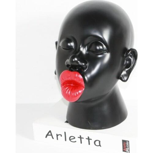 NORDIC STYLE BIG RED LIPS STATUE FIGURE HEAD PORTRAITS ART SCULPTURE RESIN CRAFTS CLASSICAL HOME OFFICE DECORATION R2679