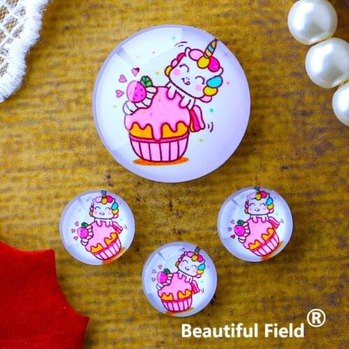 12mm 25mm 14mm 16mm 18mm 20mm Photo Glass Cabochons Round Cameo Set Handmade Settings 30mm Unicorn AX120142452