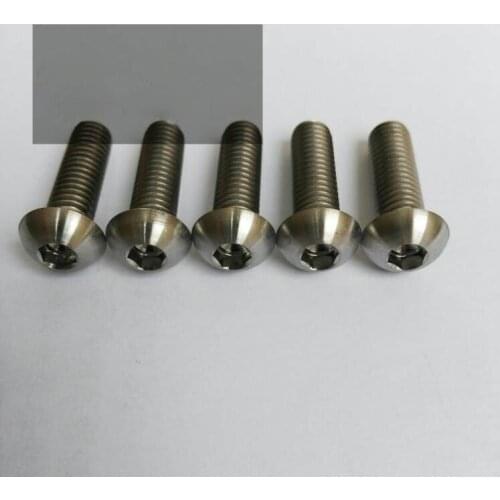2pcs M5 titanium alloy screw bolt Allen screws half round head screws umbrella HD bolts machine thread nail Ti nails
