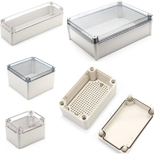 IP67 waterproof plastic ABS housing for electronics with mounting board Electrical Transparent Cover Enclosure Junction Box case