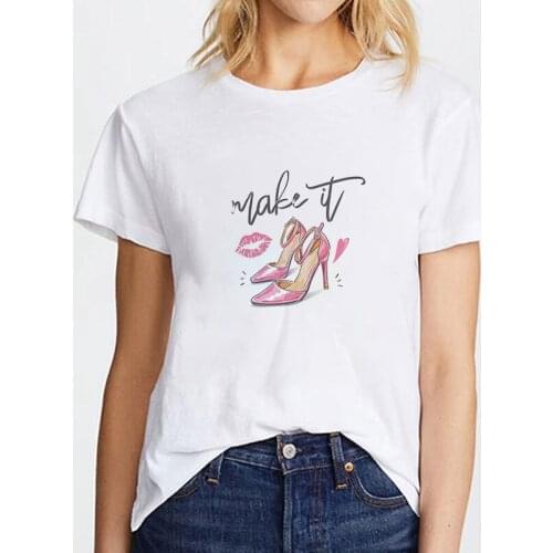 Women T shirt Beautiful high heels Printing 90s Cartoon Ladies Streetwear Fashion Clothes Tee Top Tshirt Female Graphics T-shirt