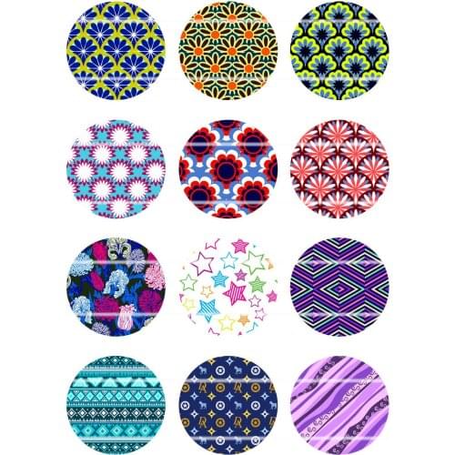 Handmade Colorful picture Round Glass Cabochons Refrigerator magnet for Necklace Decoration and Phone Chain Accessaries92