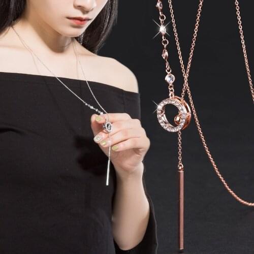 Simple Bar Circle Long Necklace For Women 2020 New Chain Sweater Necklaces Jewelry Wholesale