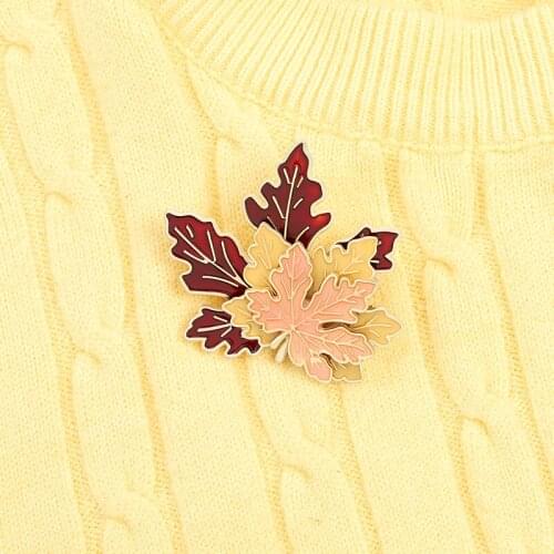 Fall Custom Maple Leaf Enamel Pins Maple leaf Multi-layer Brooches Bag Lapel Pin Cartoon Plant specimen Jewelry Gifts for lovers