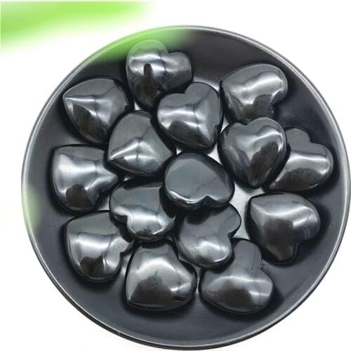 1PC Natural Black Obsidian Heart Love Shaped Quartz Crystal Gemstone Reiki Healing Stone DIY Natural Stones and Minerals