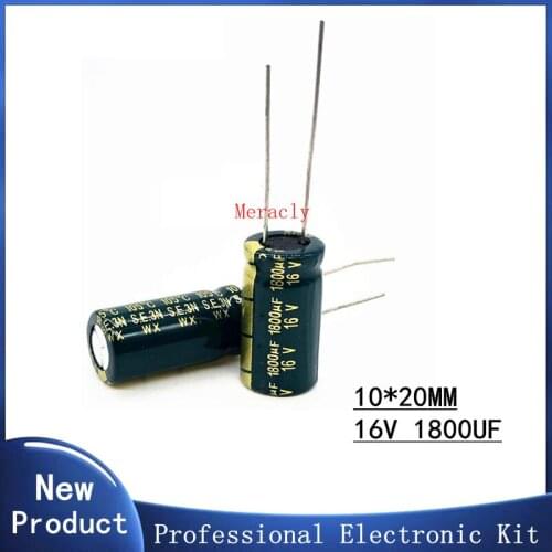 10pcs 16V 1800UF 20% High frequency and low impedance in-line aluminum electrolytic capacitors long life Brand new authentic