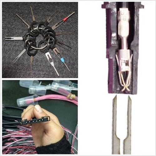 11Pcs/Set Car Terminal Removal Tool Wiring Connector Pin Release Extractor Puller