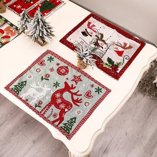 2020 Christmas Table Decor Xmas Gifts New Year Merry Christmas Placemat Ornament Christmas Decoration For Home Cocina Kitchen
