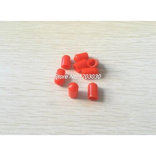 350 Pcs 16mm Height 8mm Inner Dia Round Tip Red PVC Insulated End Caps