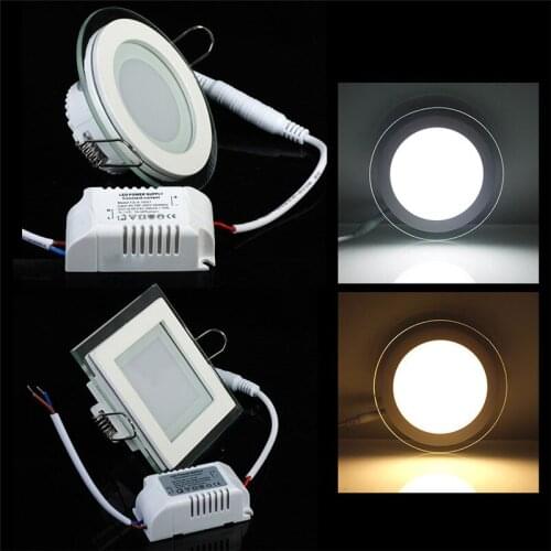6W 9W 12W 18W 24W Recessed Ceiling Downlight Bathroom Kitchen Light Lamp AC110V/220V Driver Included, Glass Edge Design