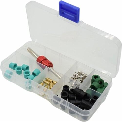 Car Air-Conditioning A/C Hose Adapter Rubber Gasket AC Schrader Valve Core & Remover Tool Assortment Kit Brand New