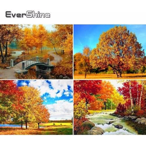Evershine 5D Diamond Painting Full Drill Square Scenery Diamond Embroidery Sale Autumn Rhinestones Pictures Diamond Mosaic Tree
