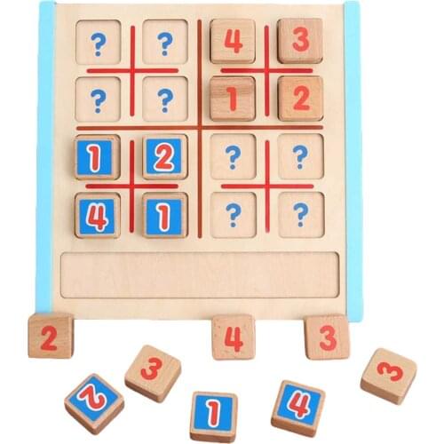 Children Sudoku Chess Beech International Checkers Folding Game Table Toy Gift Learning & Education Puzzle Toy Montessori