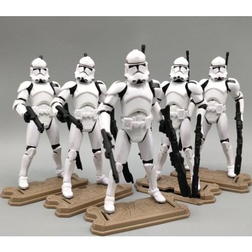 SW Lot of 5 SW Republic Plain White Trooper 3.75" Loose Action Figure