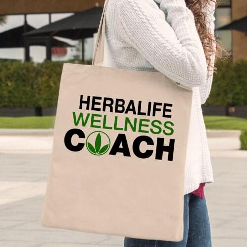Herbalife Wellness C Oach Tote Bag Women Herbalife Canvas Folding Eco-Friendly Shopping Bag Cute Travle Bags