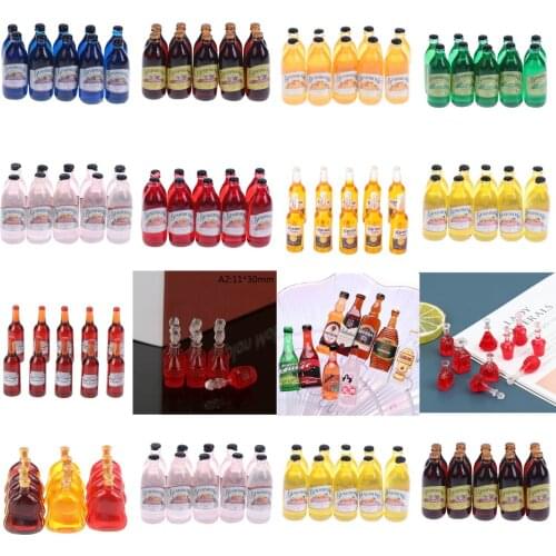 10Pcs 1/12 Dollhouse Miniature Mini Simulation Wine Bottle Accessories Decor Furniture Model Toys Children Gifts