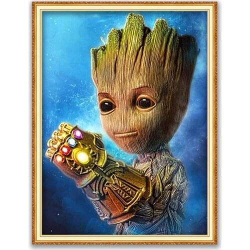 Groot DIY 11CT Embroidery Cross Stitch Kits Craft Needlework Set Cotton Thread Printed Canvas Home Decoration Wholesale Design