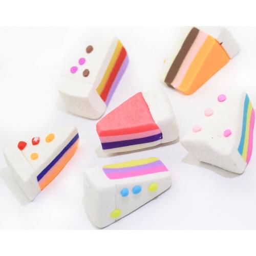 New Kawaii Polymer Clay Rainbow Cake With Sprinkles Dolls House Dollhouse Miniature Cake Craft Christmas Gift