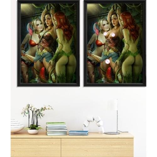 Poison Ivy Cartoon DC Anime Sexy Nude Girl Poster Decor Wall Canvas Prints Art Silk Room Home Decoration