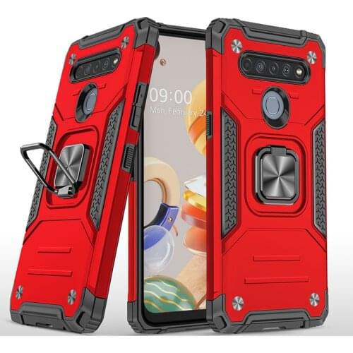 Luxury Case For LG K61 K 61 Shockproof Bumper Case LG K51S K51 K22 K31 K40S K40 K41S Stand Back Cover for LG Q61 K51 K61 Etui