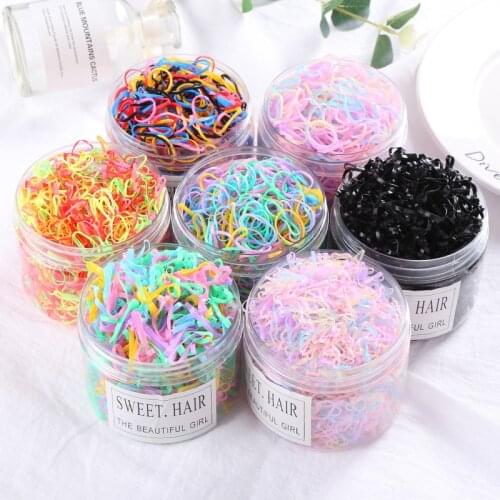 500/1000PCS Box Ponytail Holder Elastic Hair Band Hair Holder Rubber Hairband Hair Accessories For Girls Rope Tie Gum