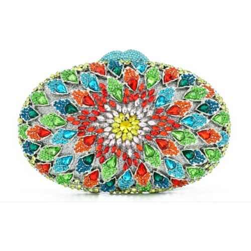 Luxury Multi Shinning Evening bags Handbag Crystal diamond Clutch Bag Women Evening Bag Wedding Purse Bride Pochette hand Bags