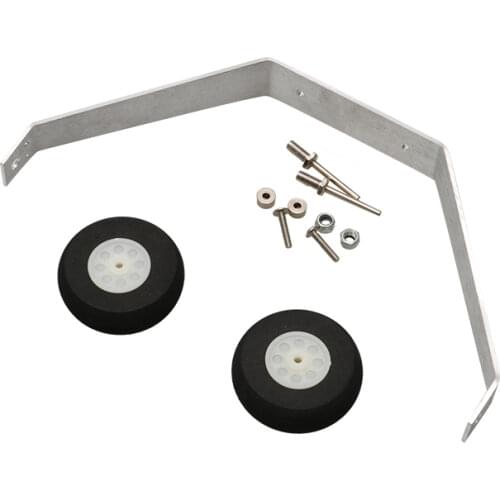 25-40 Class DIY 2mm Aluminum Landing Gear Kit With Sponge Wheel Shaft Axle Set For RC Electric Plane Fixed Wing Front Rear Tire