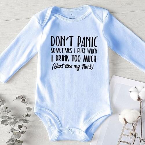 Just Like My Aunt Printed Bodysuit for Newborns Girl Outfit Long Sleeve Baby Girl Clothes Kids' Things Boy Infant Jumpsuits