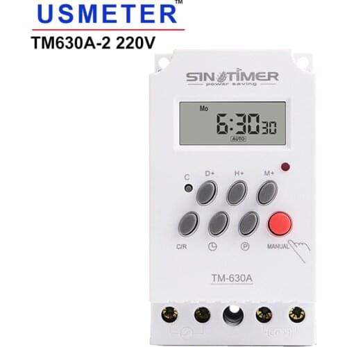 TM630A 220 VAC 30A Heavy Load 4PINS 1NO 7 Days Weekly Digital Electronic Timer Power Output Timer Switch 12h 24h Switch Colck