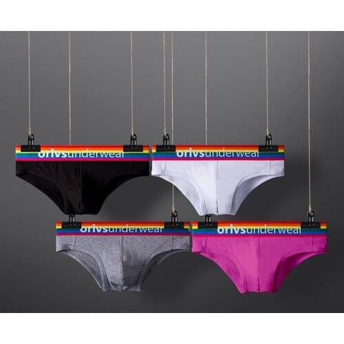 4 PCS/LOT Men Underwear Men Briefs Cotton Sexy Jockstrap Breathable U Pouch Fashion Underpants Cueca Tanga Sexy Gay Bikini