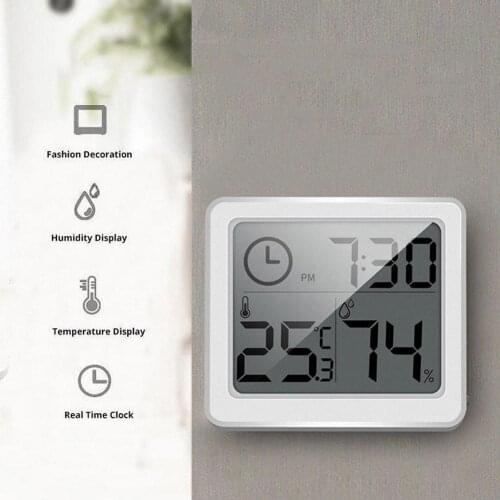 Smart Digital Clock Thermometer Temperature Hygrometer Electronic Table Wall Home Watches LCD Living Room Decoration Modern