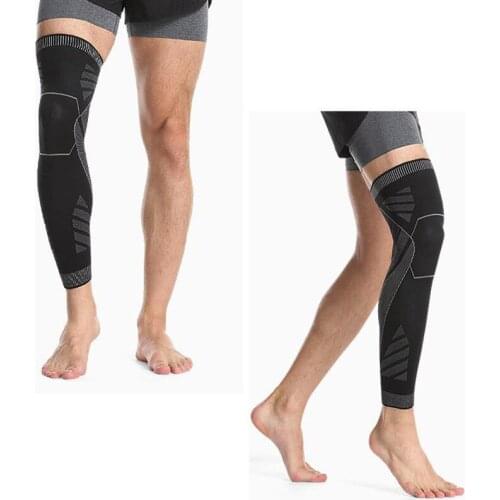 Knit Extended Sports Kneepad Hot Elastic Stripe Lengthen Knee Pad Sleeve Non Slip Bandage Compressiosion Leg Warmer