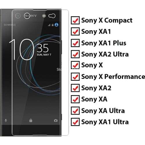 Protective Film Glass for Sony Xperia XA1 XA2 Ultra Plus Phone Screen Protector for Sony X Performance XA Compact Tempered Glass