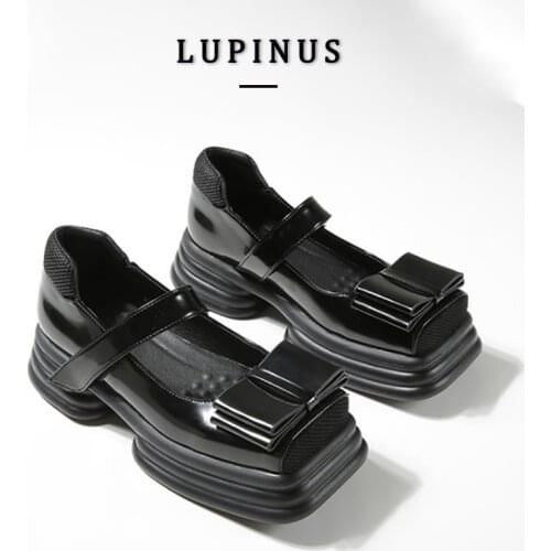 2021 New Chunky Platform Mary Jane Shoes Women One Strap Buckle JK Pumps Women Retro Fashion Square Toe Sweet Women Shoes