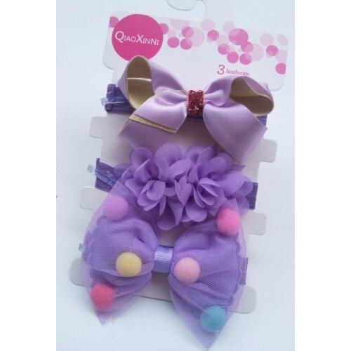 0-6T 3Pcs Baby Cute Girls Bowknot Design Headband Headwear Apparel Photography Prop Party Gift