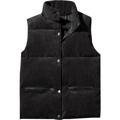 B Fashion Sleeveless Jacket Vest mens autumn and winter down cotton vest slim thick coat mens corduroy couples vest men