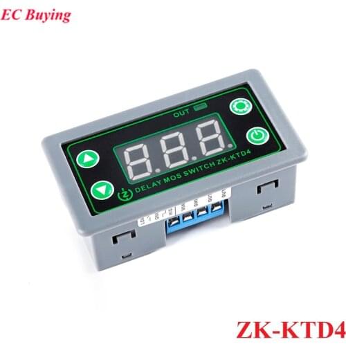 ZK-KTD4 MOS Switch Trigger Cycle Timing Delay Module Solenoid Valve Control 5V 12V 24V Multi Trigger Level/Serial Port/PNP