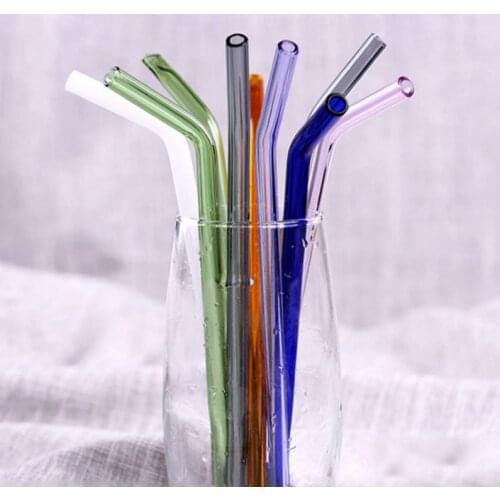 1pcs High Borosilicate Glass Straws Reusable Eco Friendly Drinking Straw for Cocktail Smoothie Milkshake Dinkware