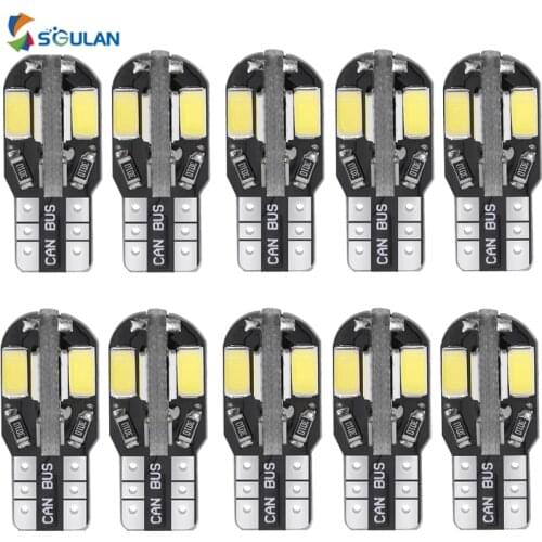 10Pcs Car Interior Led Lights T10 w5w Led Bulbs Canbus No Error Auto Led Day Running Lights Clearance Lamps White 12V 5w Diode