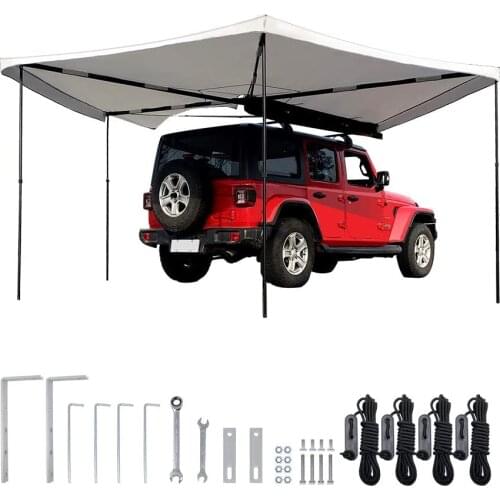 2.5M Radius Car Awning Heavy Duty Retractable SUV Rooftop Umbrella Tent