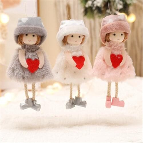 2021 Christmas cute pink Angel Doll Xmas Navidad Noel Gift Christmas Ornament New Year 2022 Merry Christmas Decorations for Home