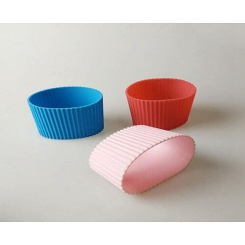 300pcs/lot Silicone sleeves For mug Party cup sleeves band Recyclable Heat insulation cup Bottle cover